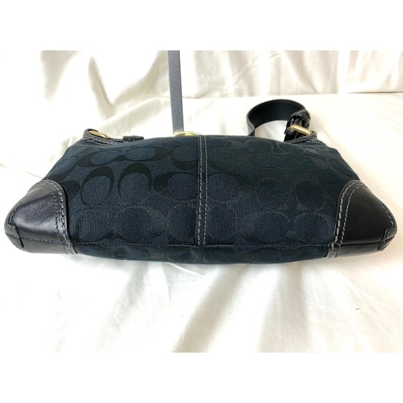 Coach Signature Black Demi Hobo Bag K0726-11480 – Jacquard & Leather, Charm - Picture 7 of 12